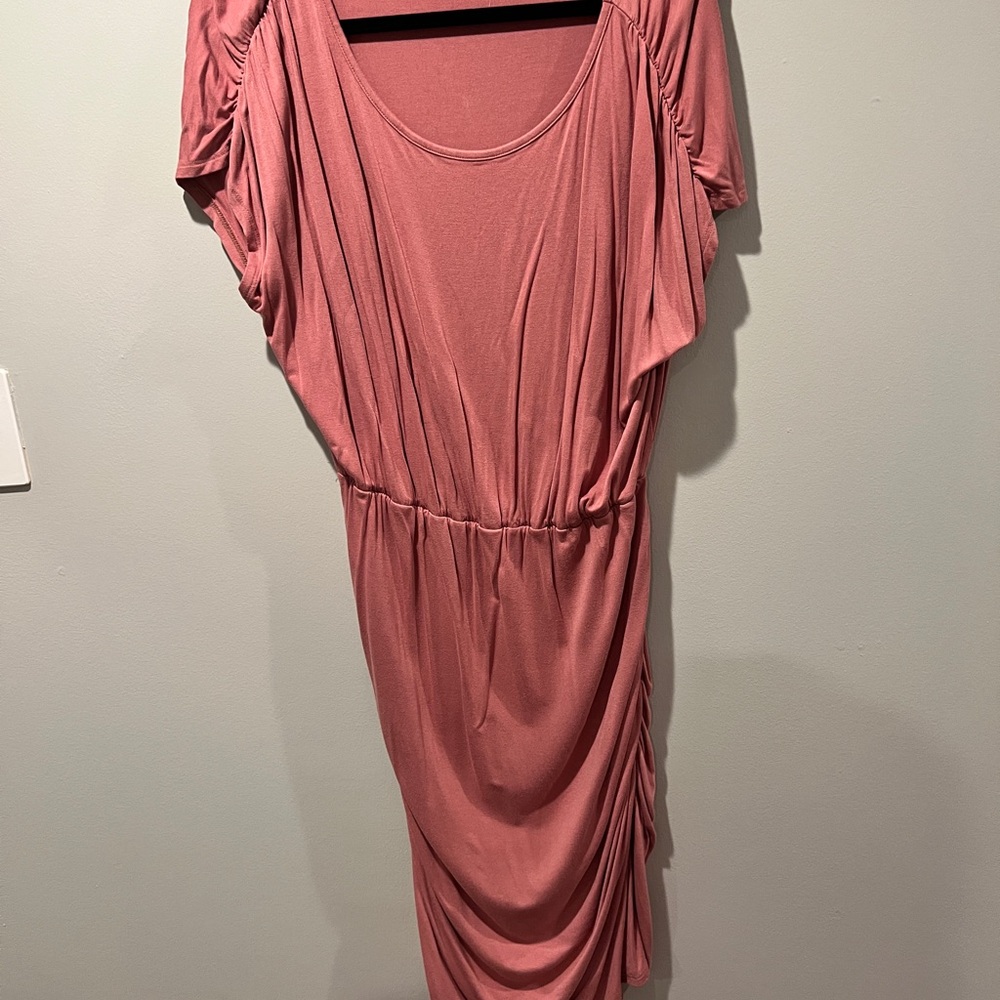 Maurices Pink Draped Midi Dress
